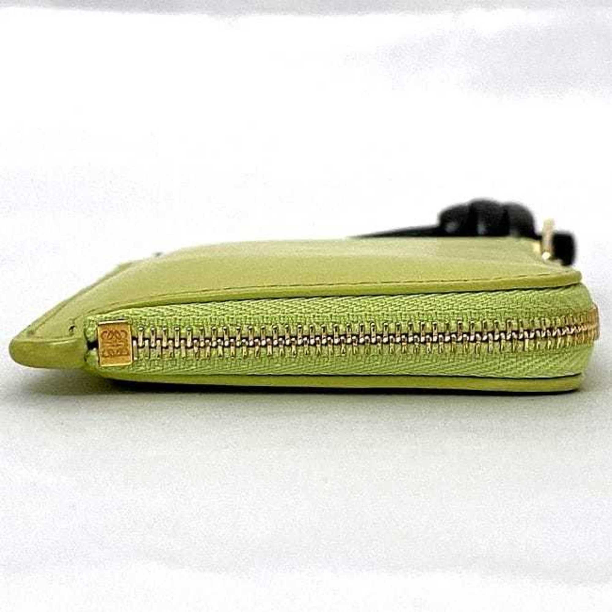 Loewe LOEWE Coin Card Case f-21870 Light Green Anise Black Knot CEM1Z40X01 Purse Leather L-Shaped Unisex Size ONE SIZE - 3 Thumbnail