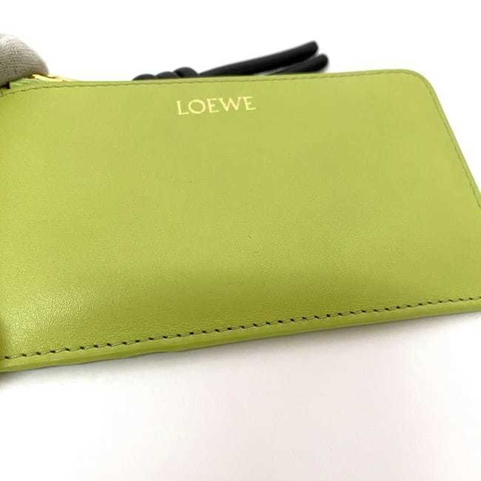 Loewe LOEWE Coin Card Case f-21870 Light Green Anise Black Knot CEM1Z40X01 Purse Leather L-Shaped Unisex Size ONE SIZE - 8 Thumbnail