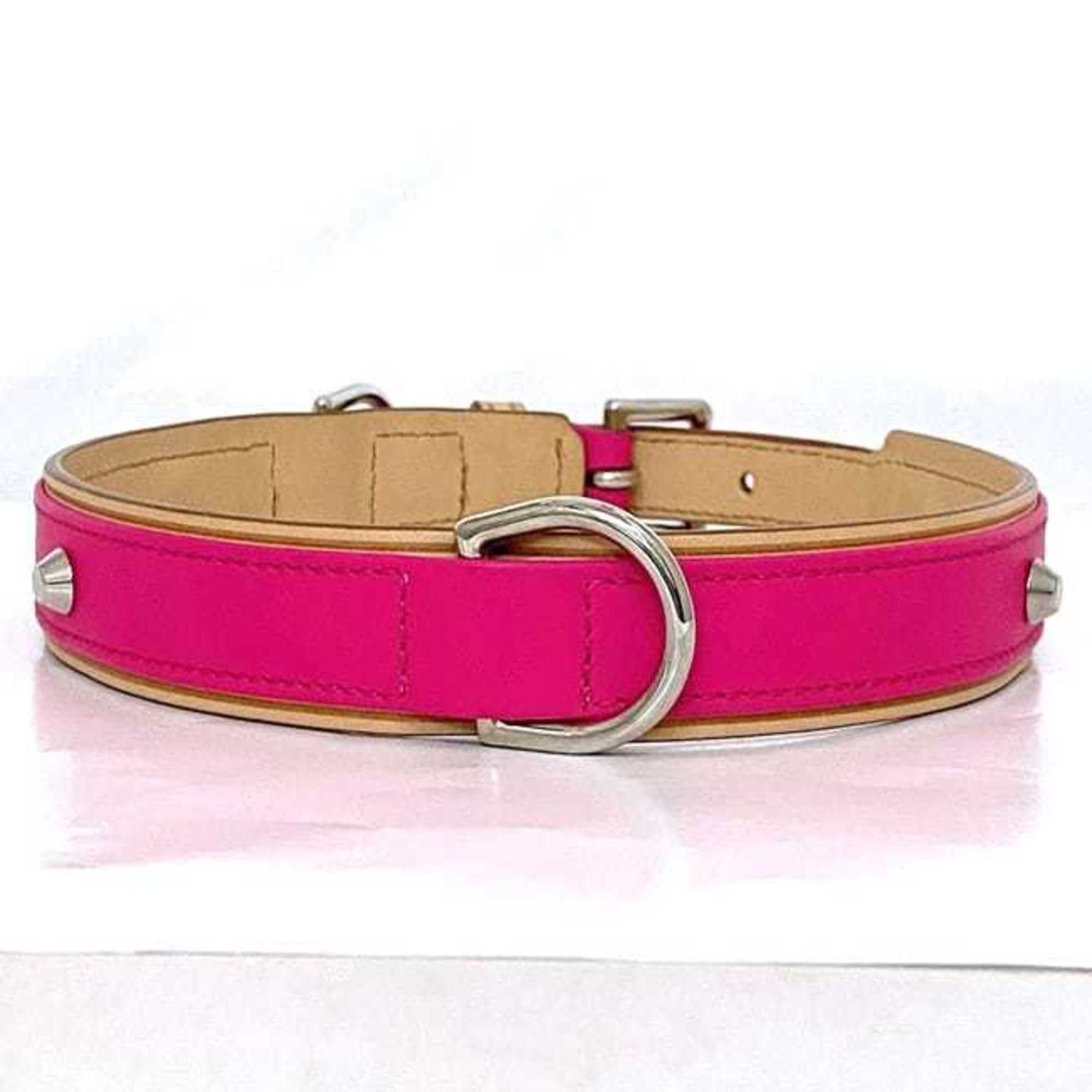 Balenciaga Balenciaga collar ec-21735 pink beige 278518 pet supplies leather 5671 511379 BALENCIAGA dog neon color charm studs accessories Size ONE SIZE - 3 Thumbnail