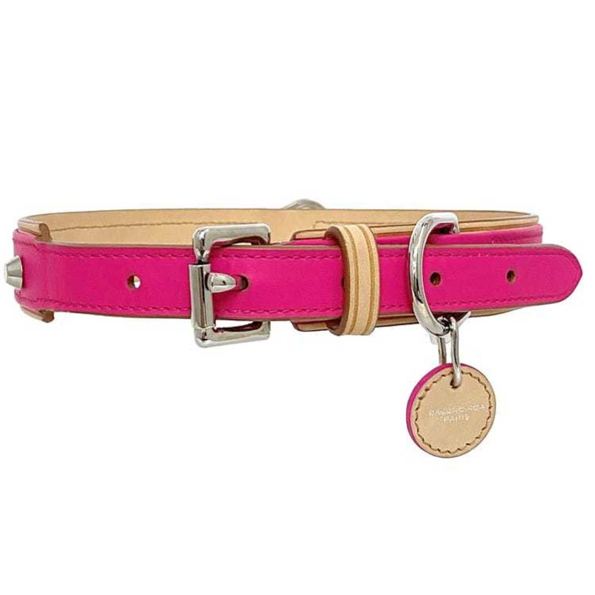 Balenciaga Balenciaga collar ec-21735 pink beige 278518 pet supplies leather 5671 511379 BALENCIAGA dog neon color charm studs accessories Size ONE SIZE - 2 Thumbnail