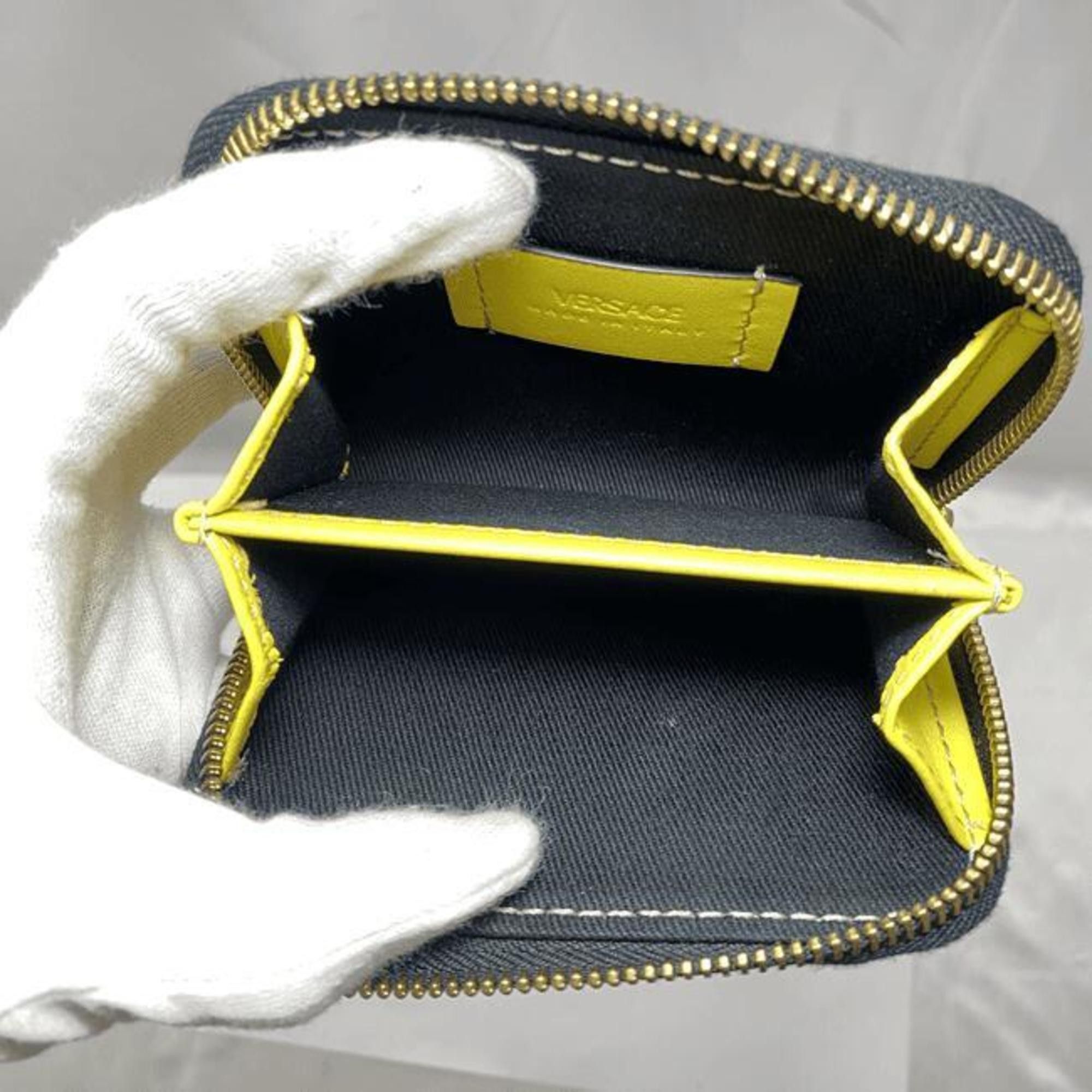 Versace Versace Coin Case ec-21686 Yellow 1001873 Purse Leather VERSACE Compact Size ONE SIZE - 7 Thumbnail