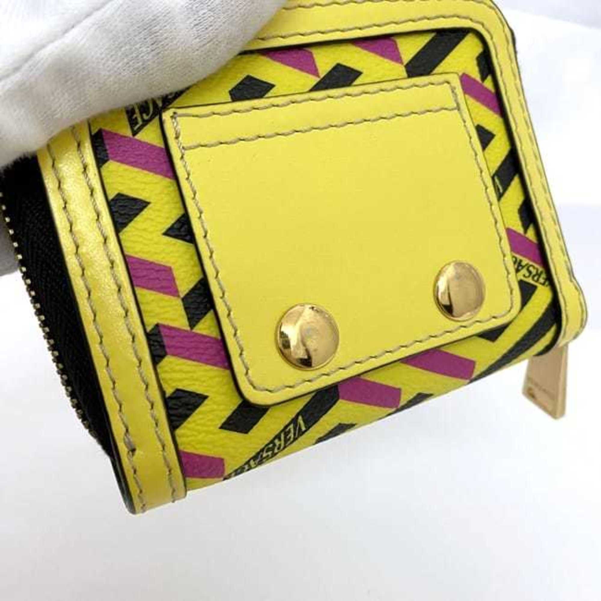 Versace Versace Coin Case ec-21686 Yellow 1001873 Purse Leather VERSACE Compact Size ONE SIZE - 6 Thumbnail