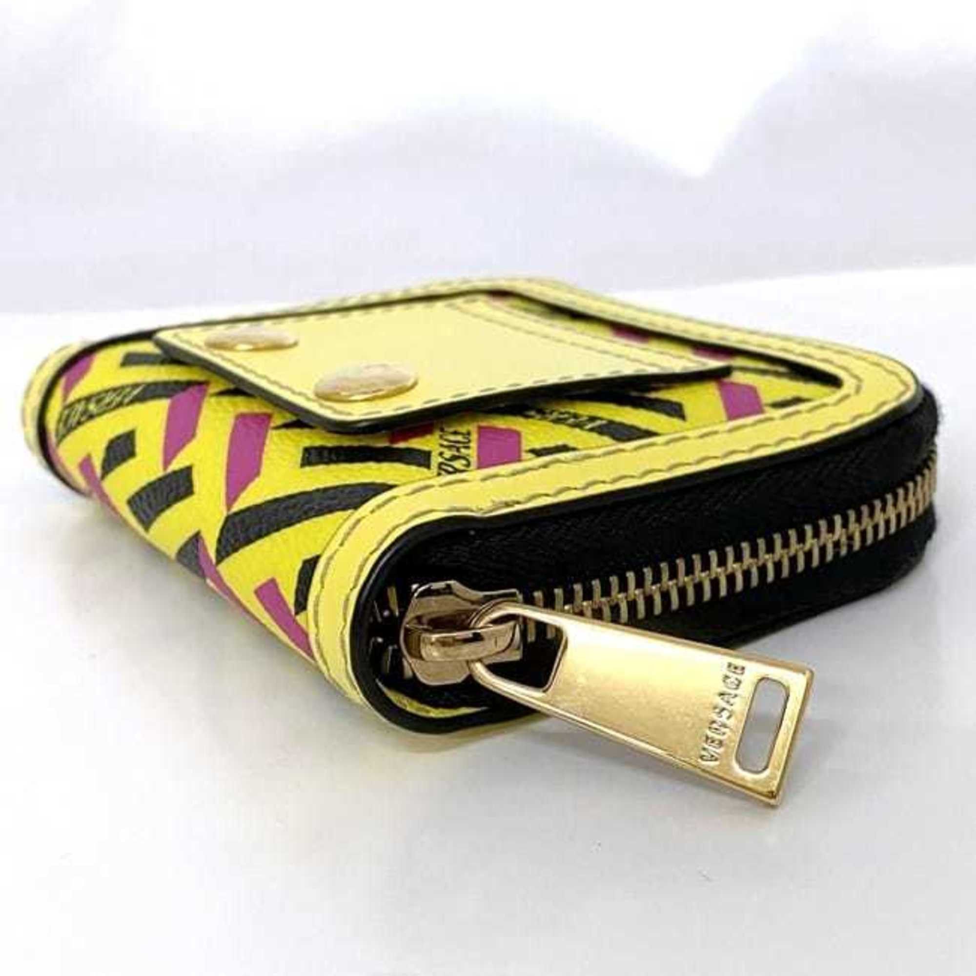 Versace Versace Coin Case ec-21686 Yellow 1001873 Purse Leather VERSACE Compact Size ONE SIZE - 4 Thumbnail