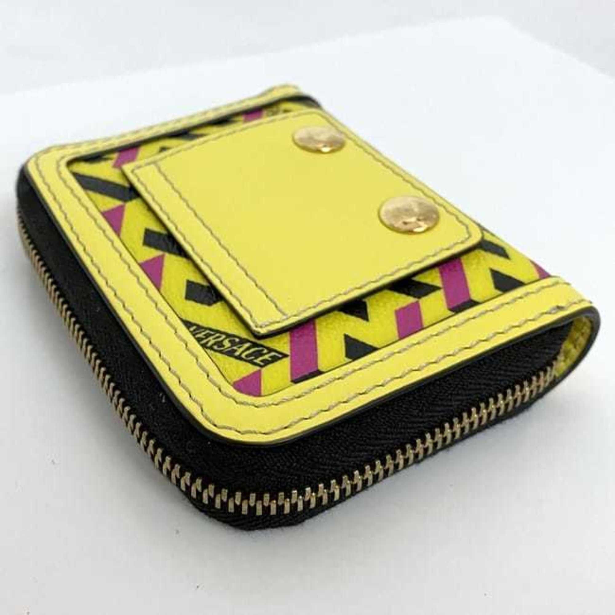 Versace Versace Coin Case ec-21686 Yellow 1001873 Purse Leather VERSACE Compact Size ONE SIZE - 5 Thumbnail