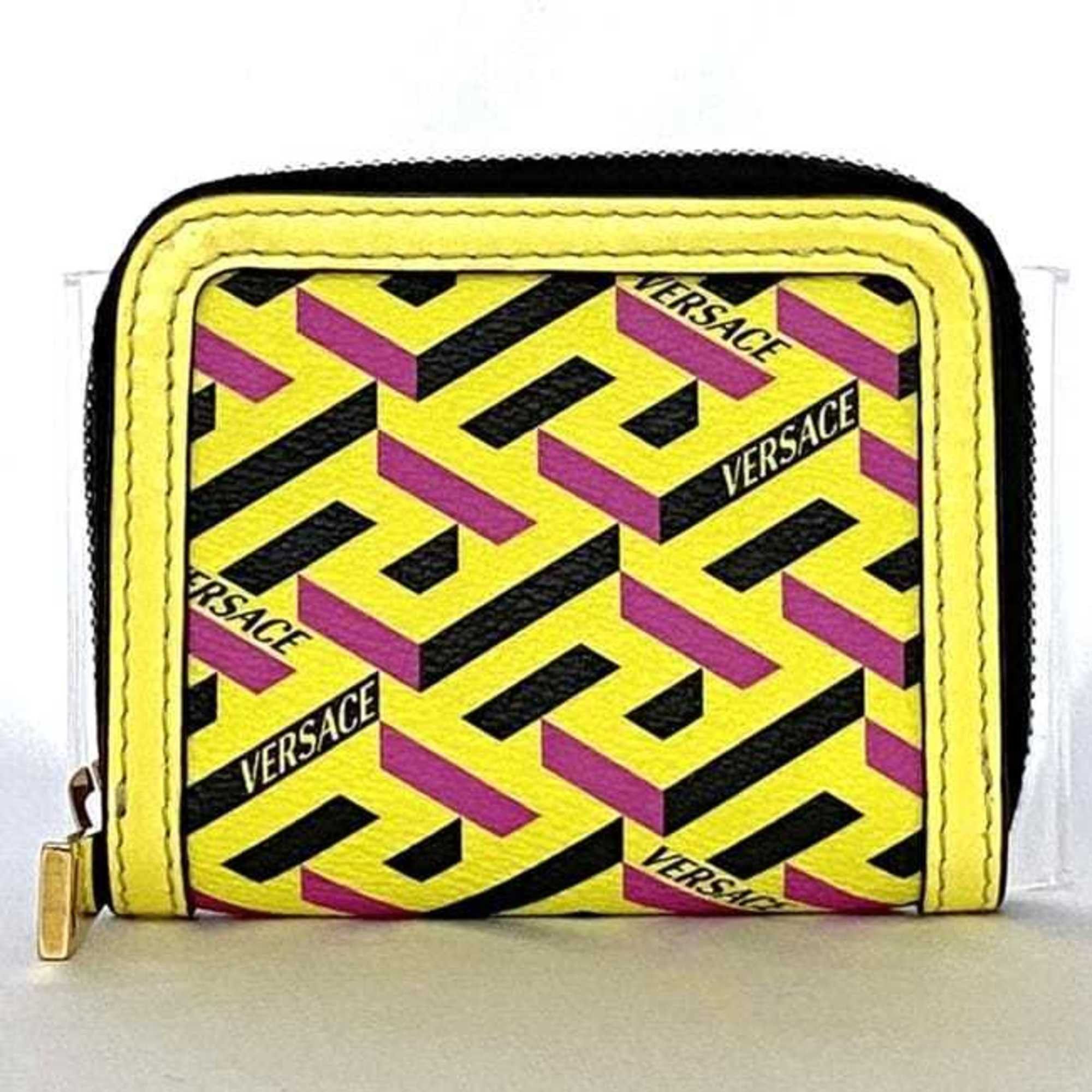 Versace Versace Coin Case ec-21686 Yellow 1001873 Purse Leather VERSACE Compact Size ONE SIZE - 3 Thumbnail