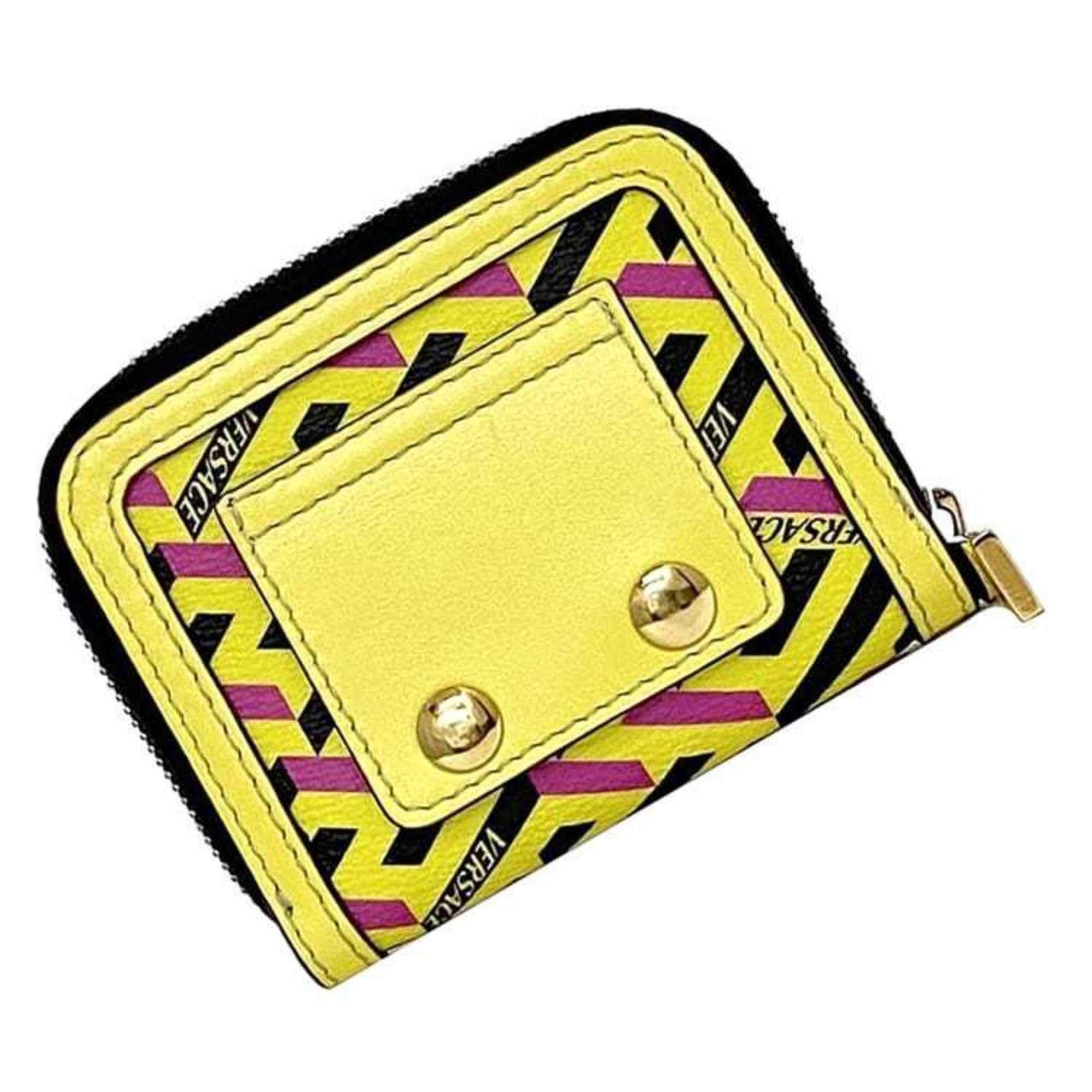 Versace Versace Coin Case ec-21686 Yellow 1001873 Purse Leather VERSACE Compact Size ONE SIZE - 2 Thumbnail