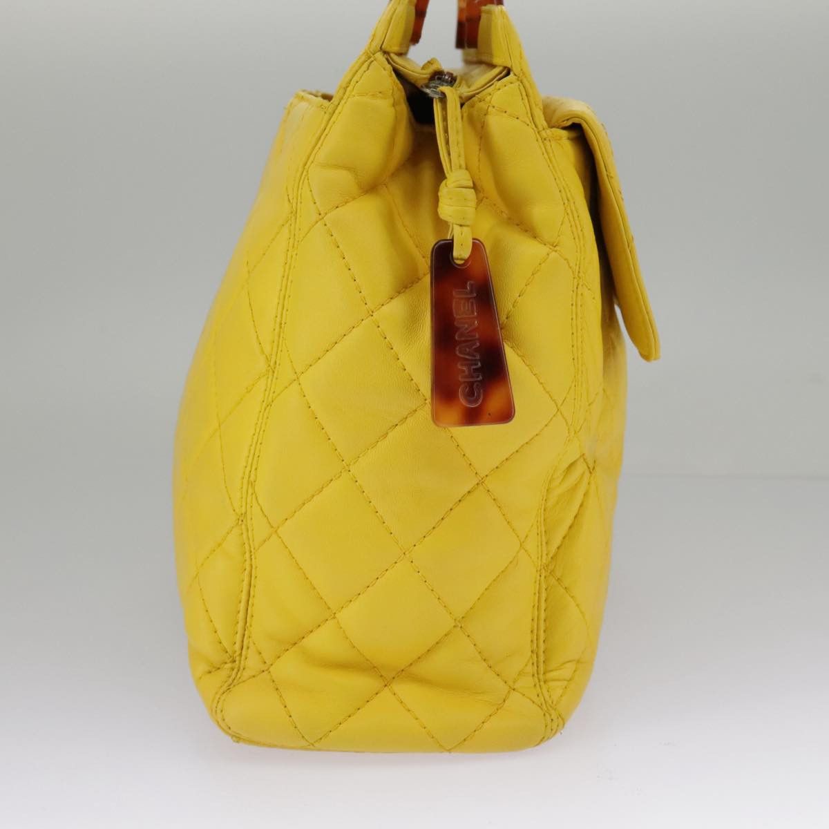 Chanel Cabas Yellow Leather Handbag (Pre-Owned) Size ONE SIZE - 4 Thumbnail