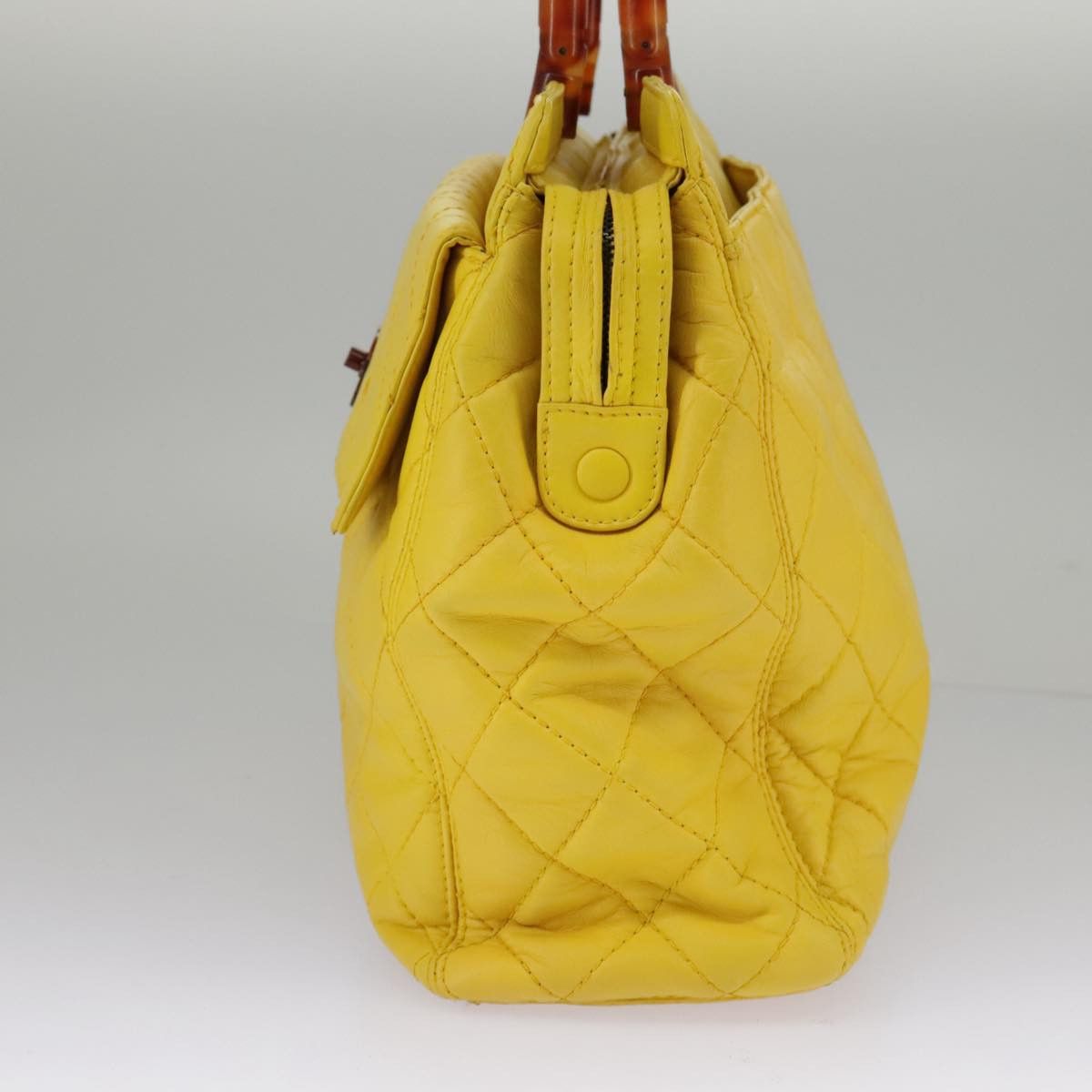Chanel Cabas Yellow Leather Handbag (Pre-Owned) Size ONE SIZE - 3 Thumbnail