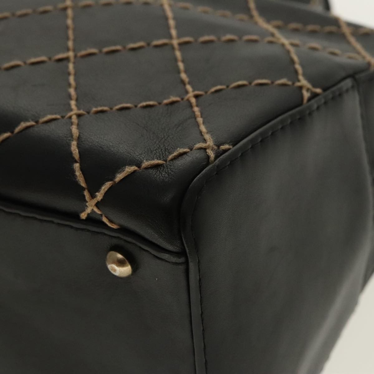 Chanel Black Leather Handbag (Pre-Owned) Size ONE SIZE - 6 Thumbnail