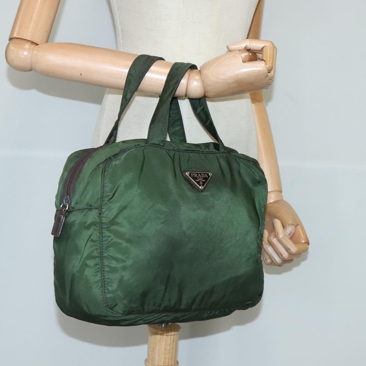 Prada Tessuto Green Synthetic Handbag (Pre-Owned) Size ONE SIZE - 10 Thumbnail