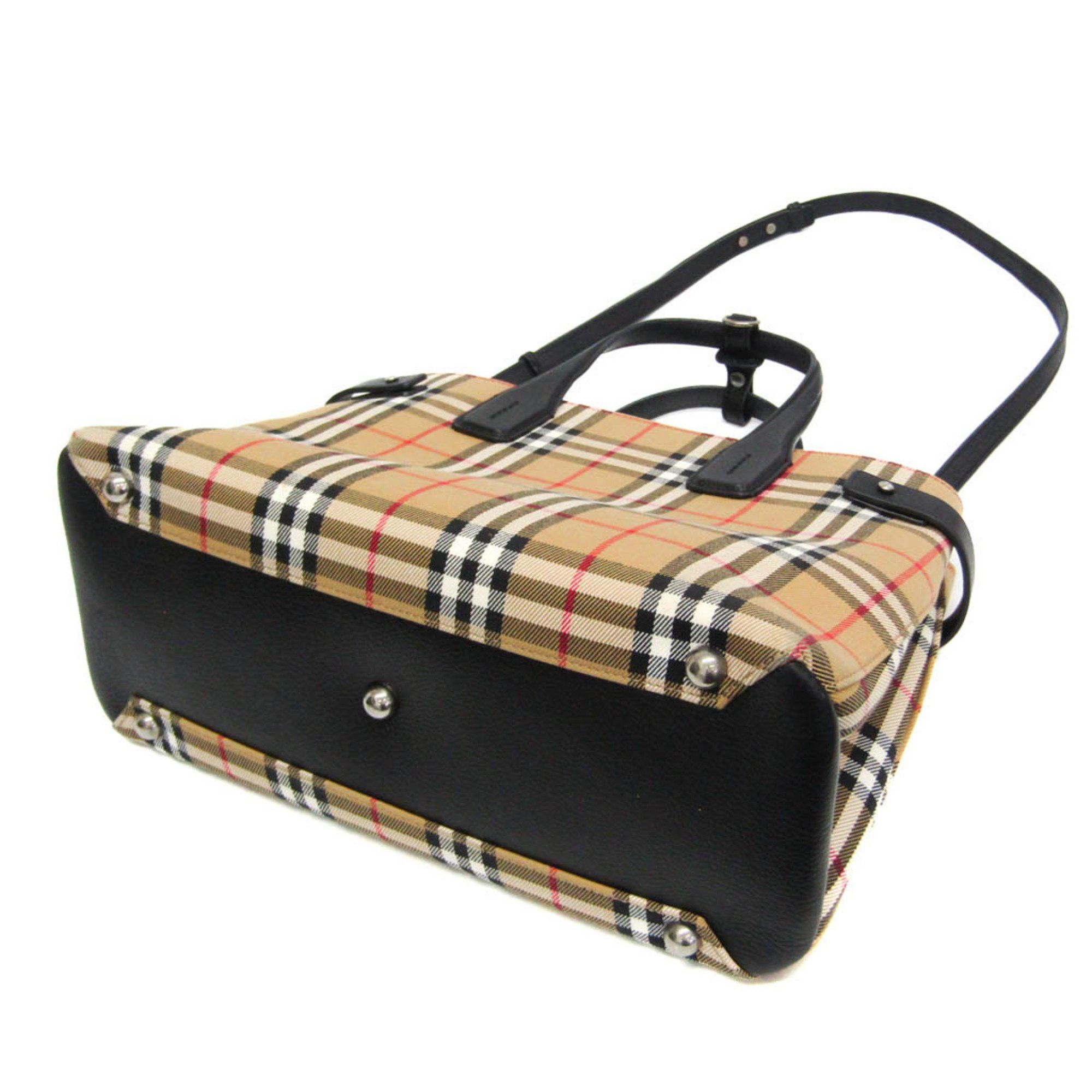 Burberry Nova Check Beige Canvas Tote Bag (Pre-Owned) Size ONE SIZE - 2 Thumbnail
