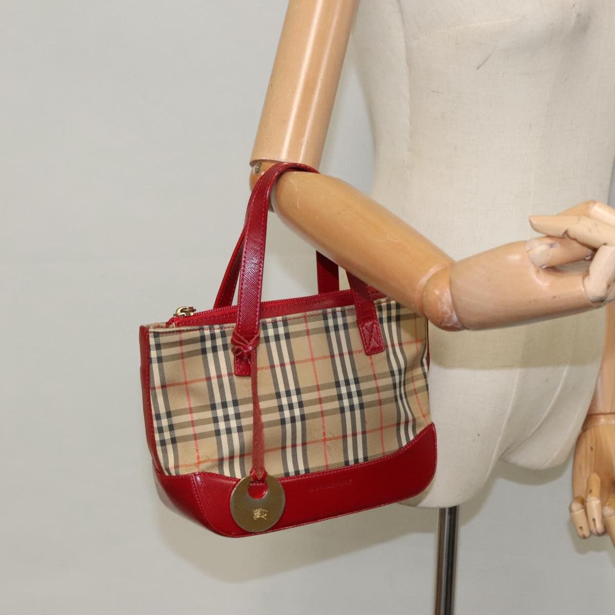 Burberry Nova Check Beige Canvas Handbag (Pre-Owned) Size ONE SIZE - 11 Thumbnail