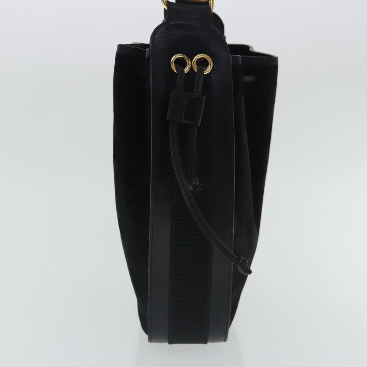 Salvatore Ferragamo Vara Black Suede Shoulder Bag (Pre-Owned) Size ONE SIZE - 4 Thumbnail