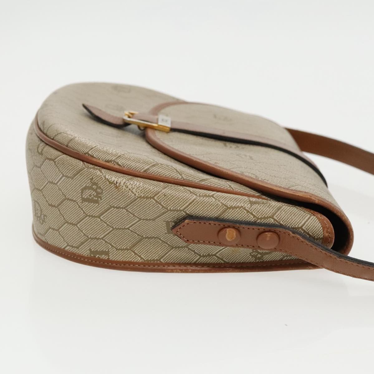 Dior Honeycomb Beige Canvas Shoulder Bag (Pre-Owned) Size ONE SIZE - 4 Thumbnail