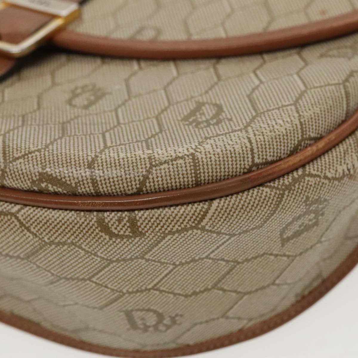 Dior Honeycomb Beige Canvas Shoulder Bag (Pre-Owned) Size ONE SIZE - 10 Thumbnail