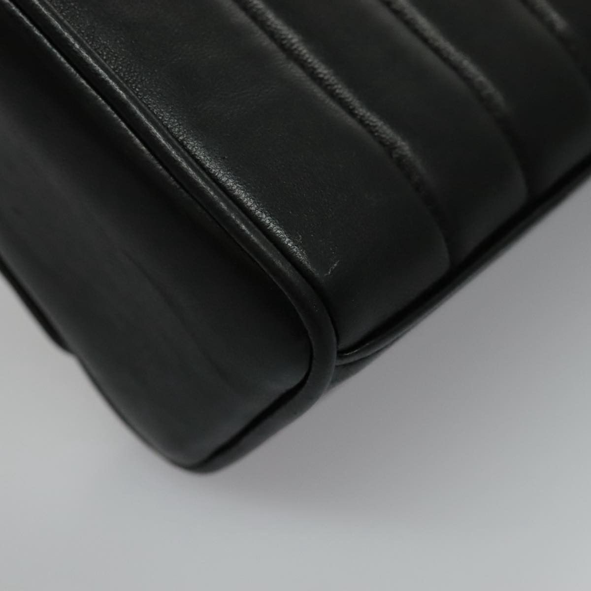 Chanel Mademoiselle Black Leather Shoulder Bag (Pre-Owned) Size ONE SIZE - 9 Thumbnail