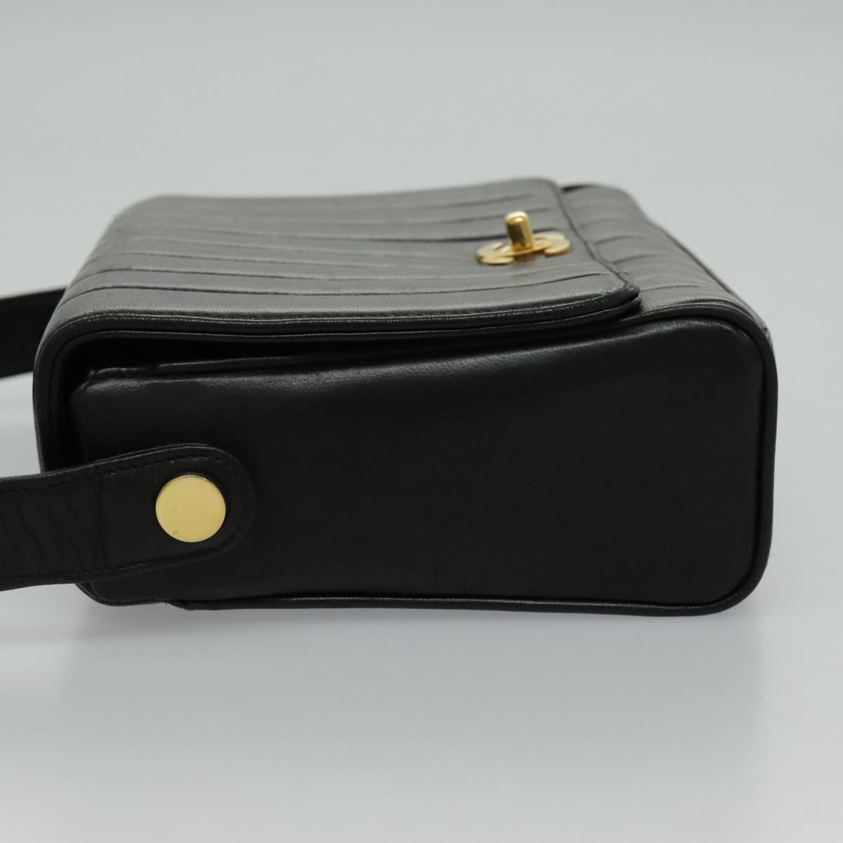 Chanel Mademoiselle Black Leather Shoulder Bag (Pre-Owned) Size ONE SIZE - 3 Thumbnail
