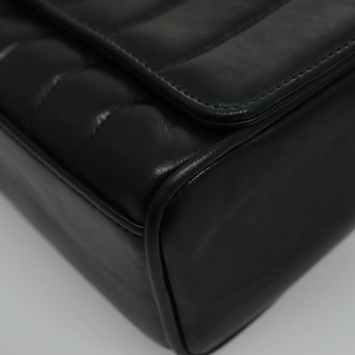 Chanel Mademoiselle Black Leather Shoulder Bag (Pre-Owned) Size ONE SIZE - 8 Thumbnail