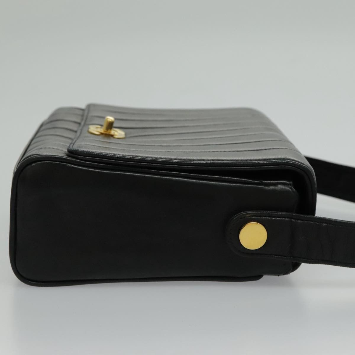 Chanel Mademoiselle Black Leather Shoulder Bag (Pre-Owned) Size ONE SIZE - 4 Thumbnail