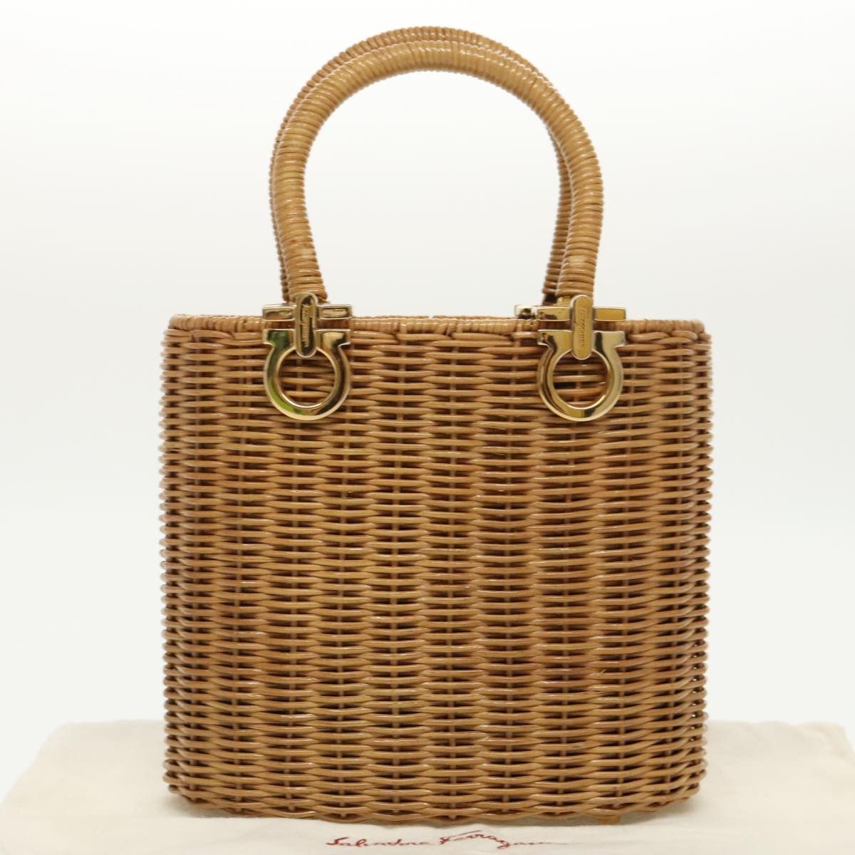 Salvatore Ferragamo Gancini Beige Synthetic Handbag (Pre-Owned) Size ONE SIZE - 14 Thumbnail