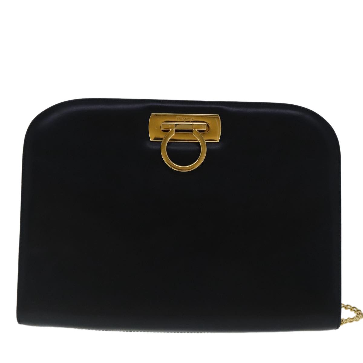 Salvatore Ferragamo Gancini Black Leather Shoulder Bag (Pre-Owned) Size ONE SIZE - 17 Thumbnail