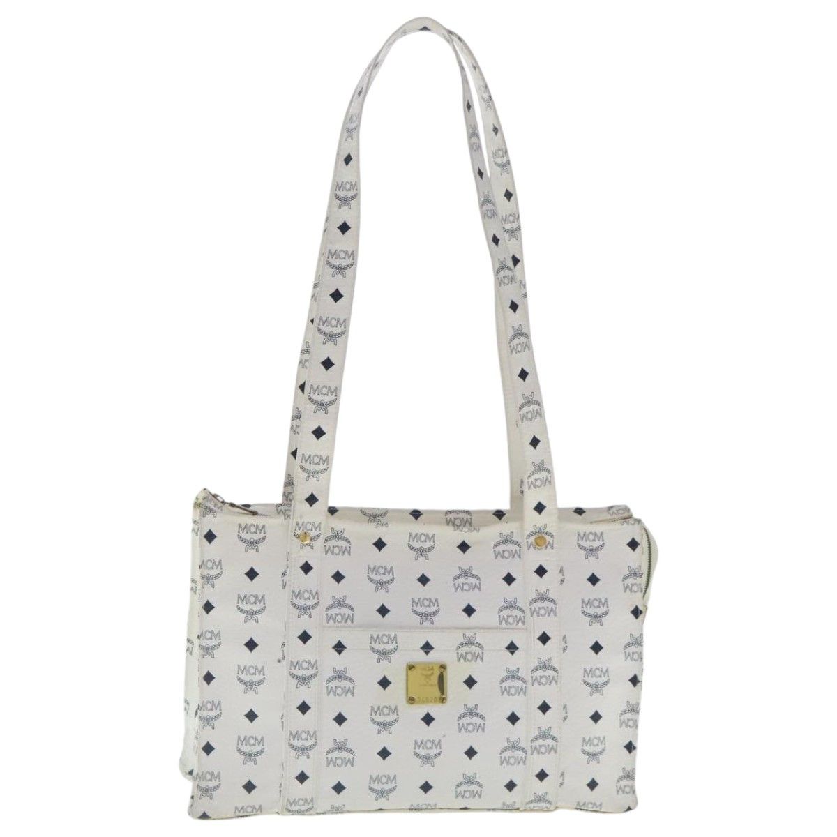 MCM Visetos White Canvas Tote Bag (Pre-Owned) Size ONE SIZE - 17 Thumbnail