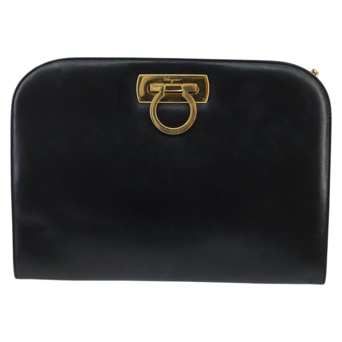 Salvatore Ferragamo Gancini Black Leather Shoulder Bag (Pre-Owned) Size ONE SIZE - 2 Thumbnail