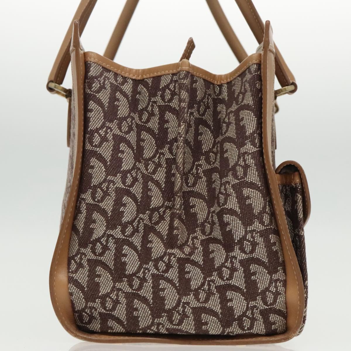 Dior Trotter Brown Canvas Handbag (Pre-Owned) Size ONE SIZE - 4 Thumbnail