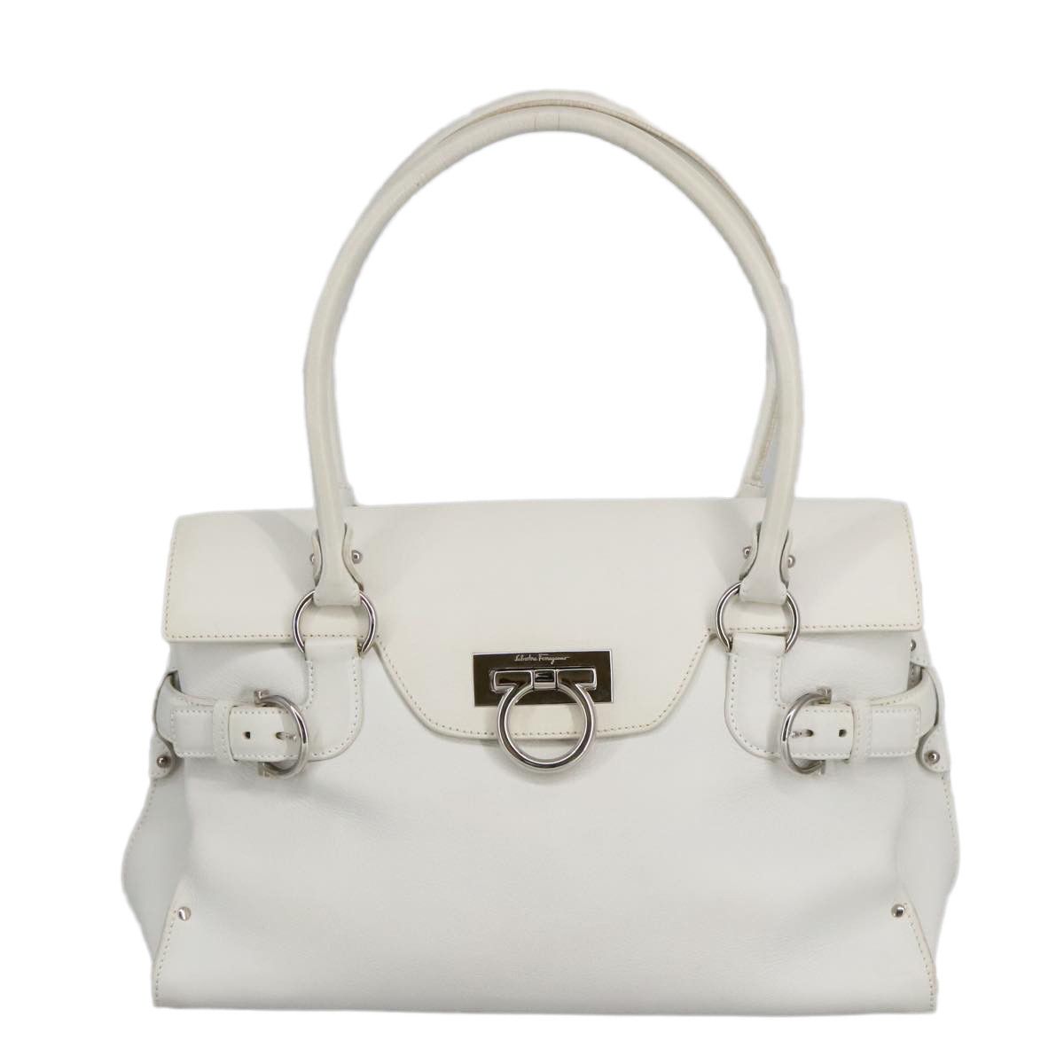Salvatore Ferragamo White Leather Shoulder Bag (Pre-Owned) Size ONE SIZE - 2 Thumbnail
