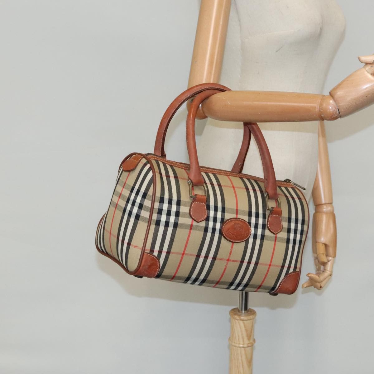 Burberry Nova Check Beige Canvas Handbag (Pre-Owned) Size ONE SIZE - 11 Thumbnail