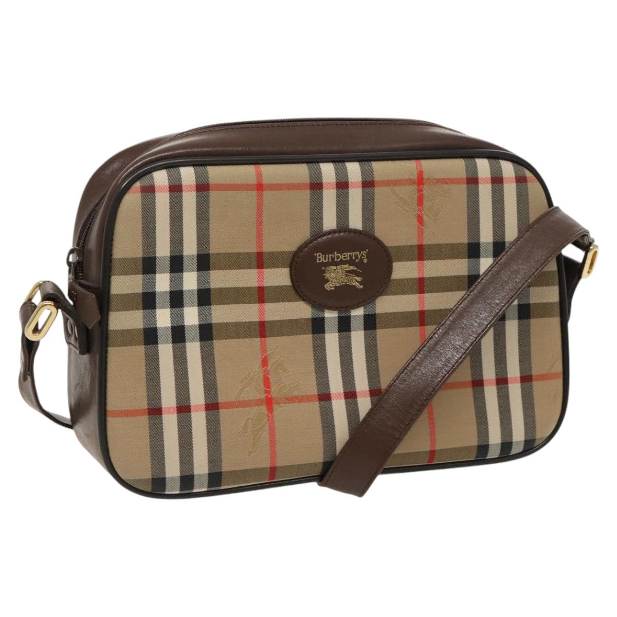 Burberry Nova Check Beige Canvas Shoulder Bag (Pre-Owned) Size ONE SIZE - 18 Thumbnail