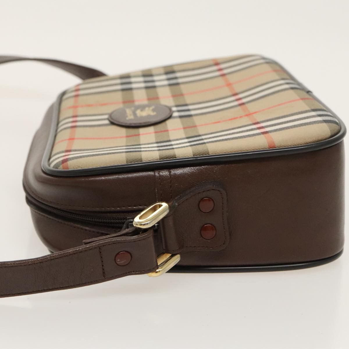 Burberry Nova Check Beige Canvas Shoulder Bag (Pre-Owned) Size ONE SIZE - 4 Thumbnail