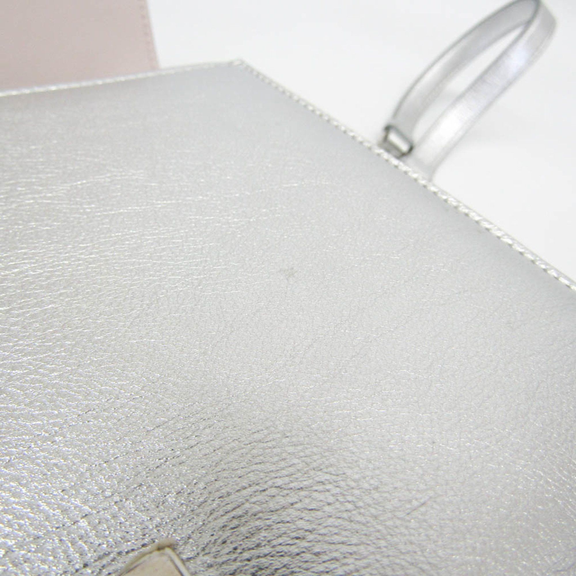 Salvatore Ferragamo Vara Silver Leather Shoulder Bag (Pre-Owned) Size ONE SIZE - 13 Thumbnail