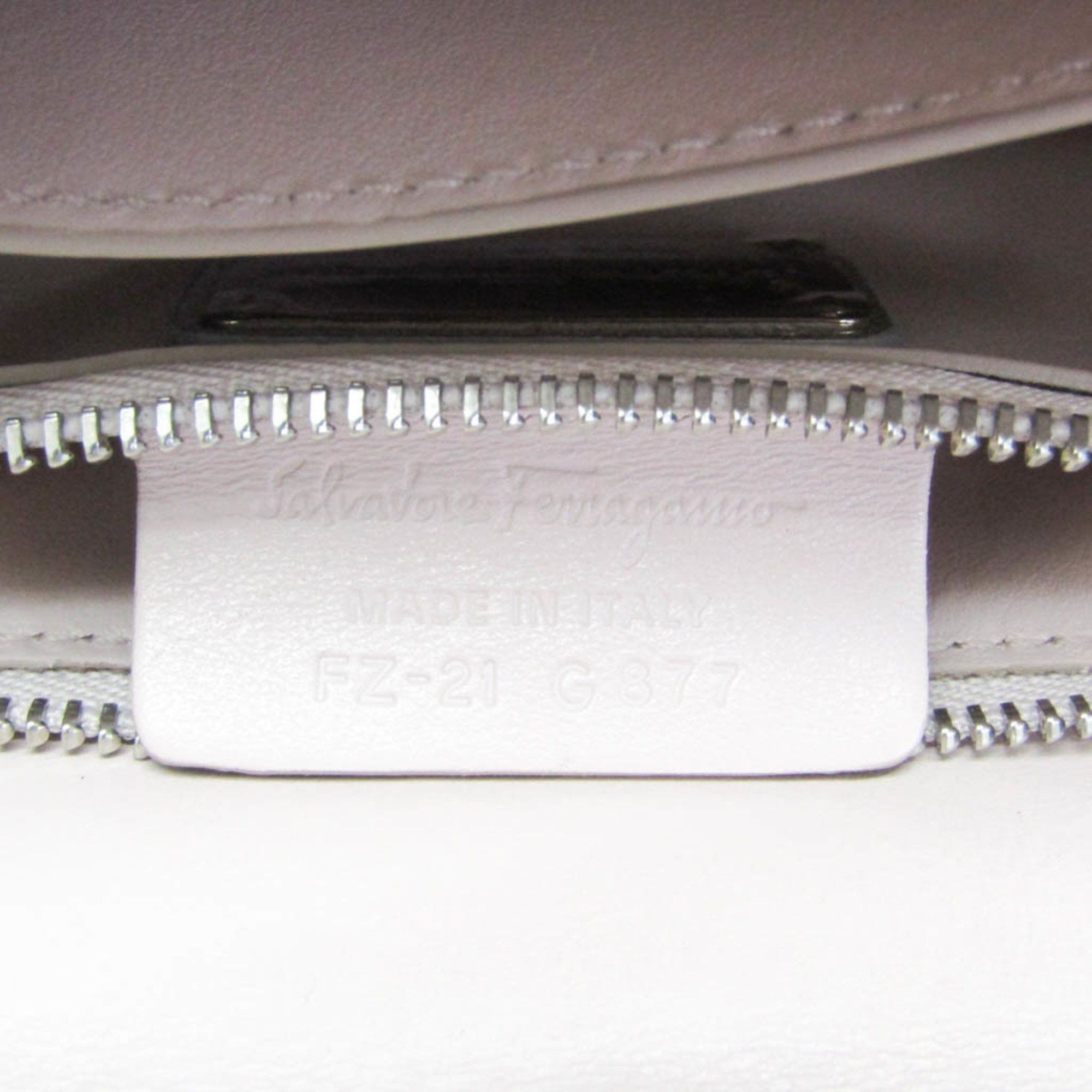 Salvatore Ferragamo Vara Silver Leather Shoulder Bag (Pre-Owned) Size ONE SIZE - 11 Thumbnail