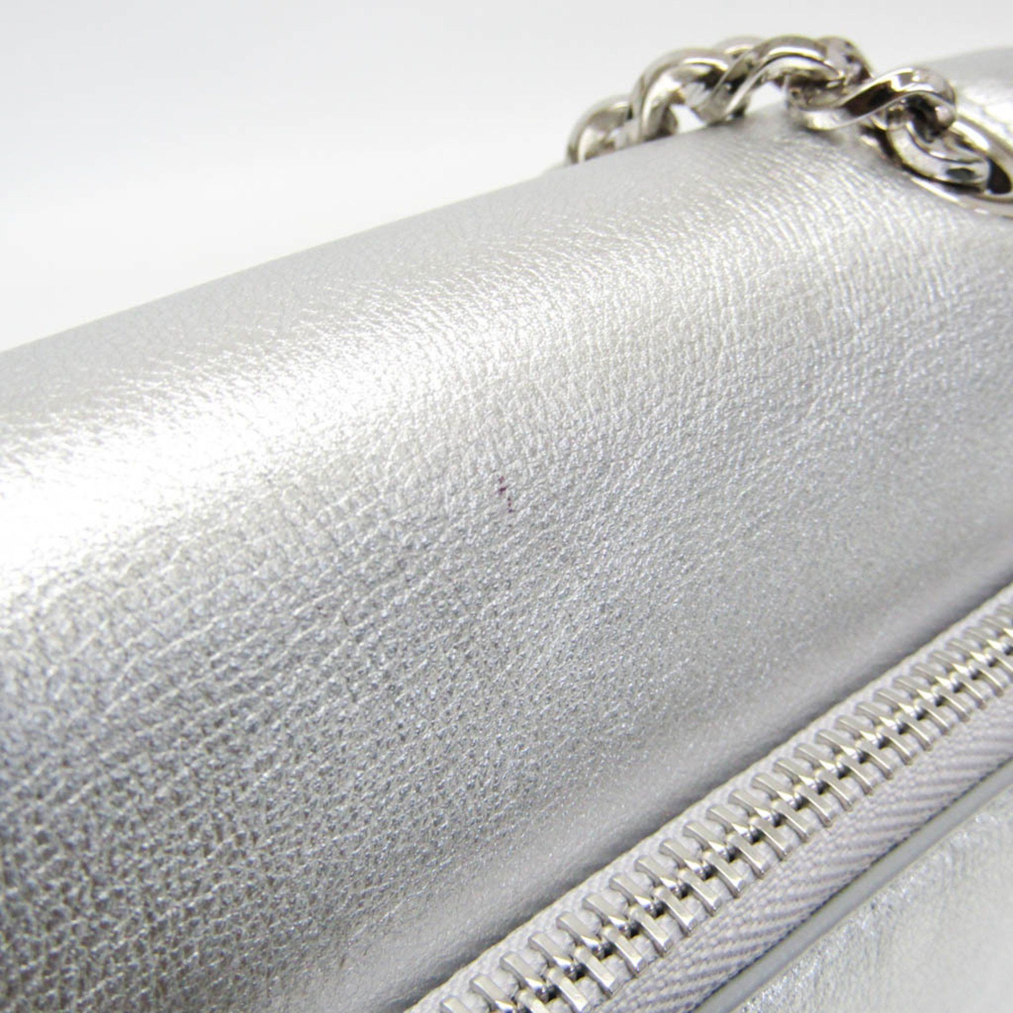 Salvatore Ferragamo Vara Silver Leather Shoulder Bag (Pre-Owned) Size ONE SIZE - 8 Thumbnail