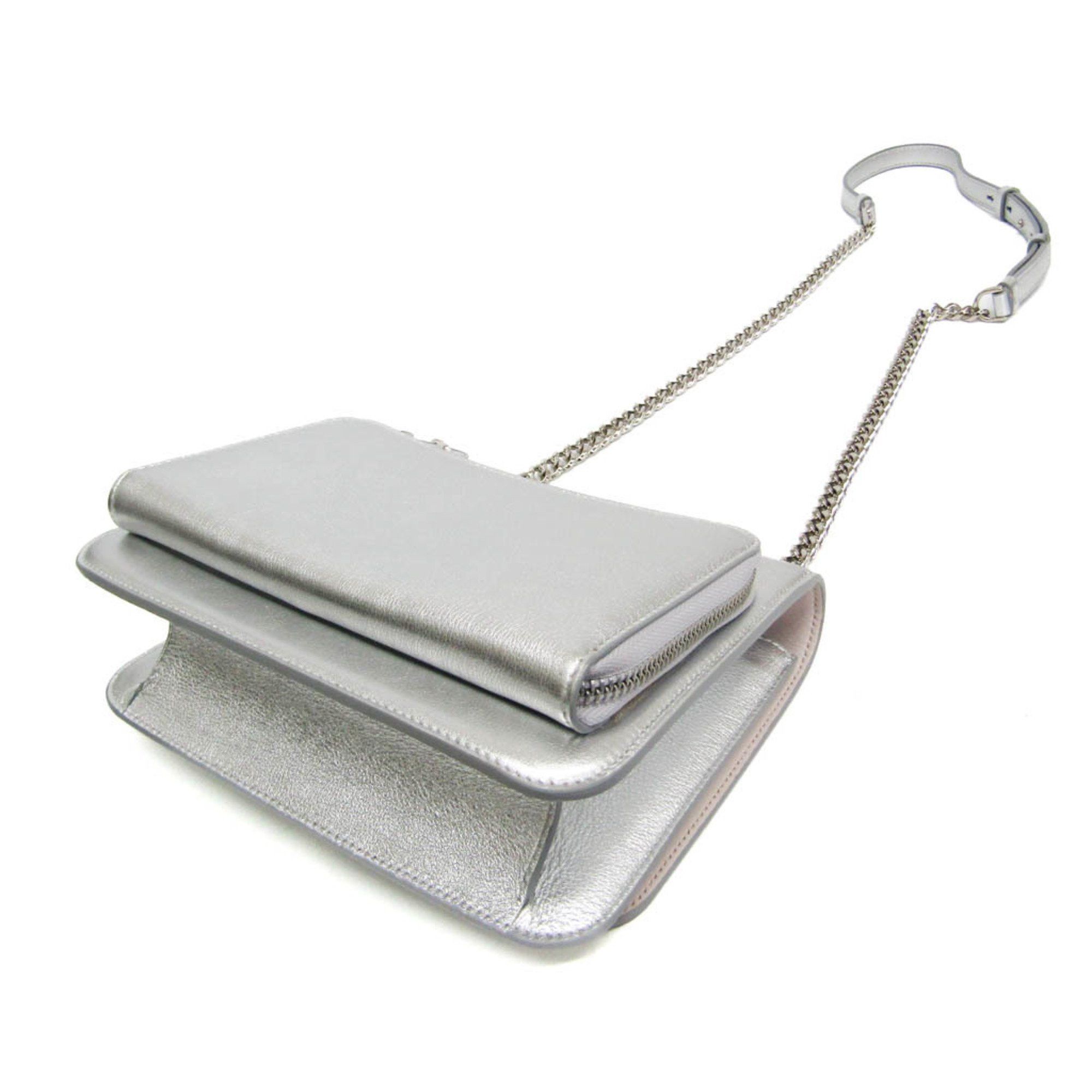 Salvatore Ferragamo Vara Silver Leather Shoulder Bag (Pre-Owned) Size ONE SIZE - 2 Thumbnail