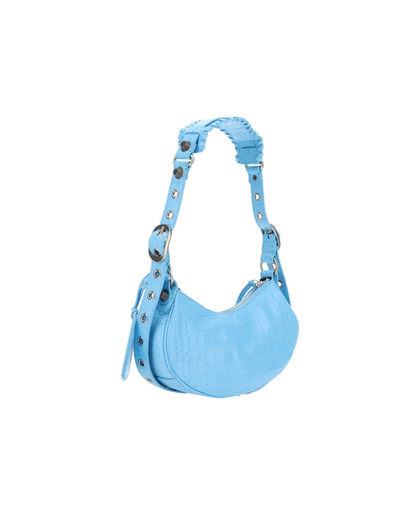Balenciaga Le Cagole XS Shoulder Bag Crocodile Embossed in blue Size ONE SIZE - 3 Thumbnail