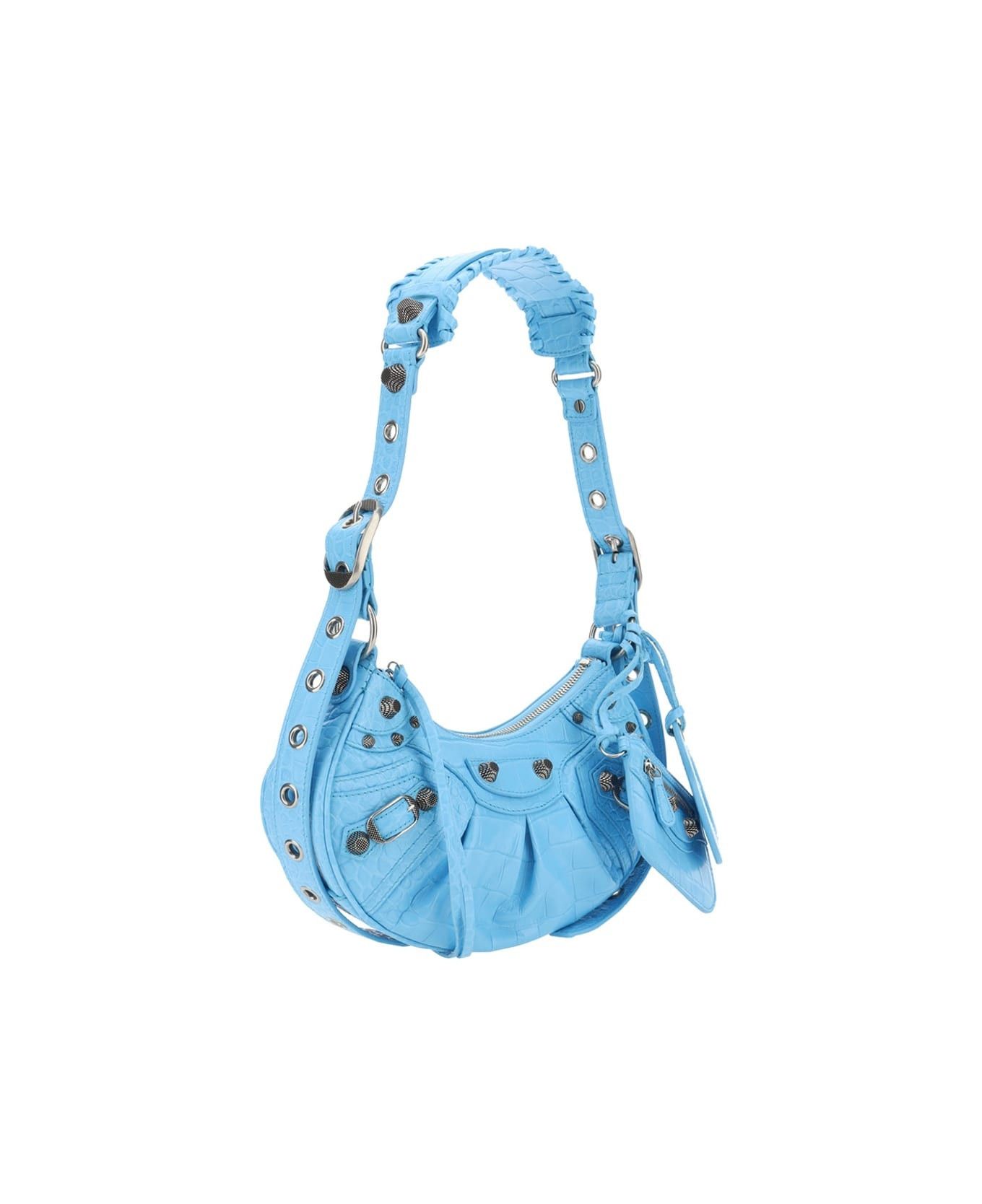 Balenciaga Le Cagole XS Shoulder Bag Crocodile Embossed in blue Size ONE SIZE - 2 Thumbnail