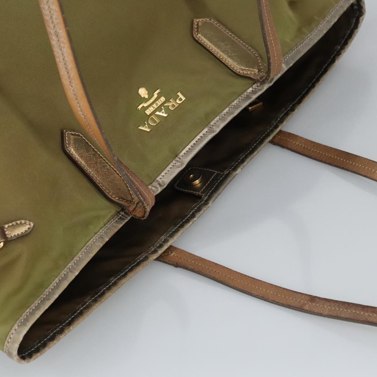 Prada Re-Nylon Khaki Synthetic Tote Bag (Pre-Owned) Size ONE SIZE - 17 Thumbnail