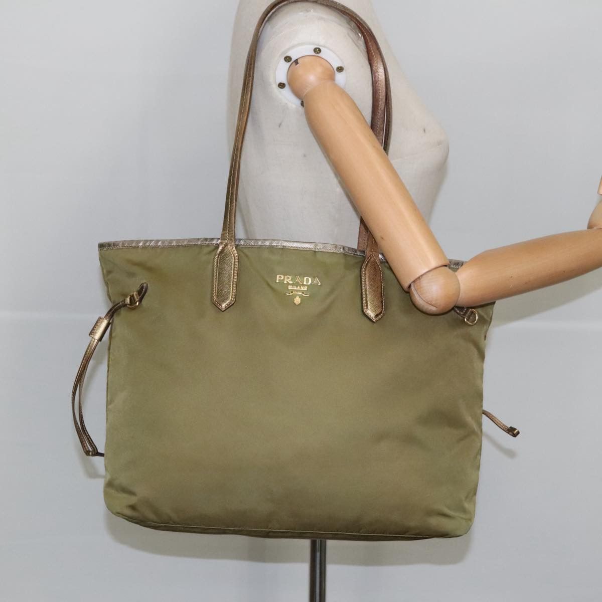Prada Re-Nylon Khaki Synthetic Tote Bag (Pre-Owned) Size ONE SIZE - 16 Thumbnail