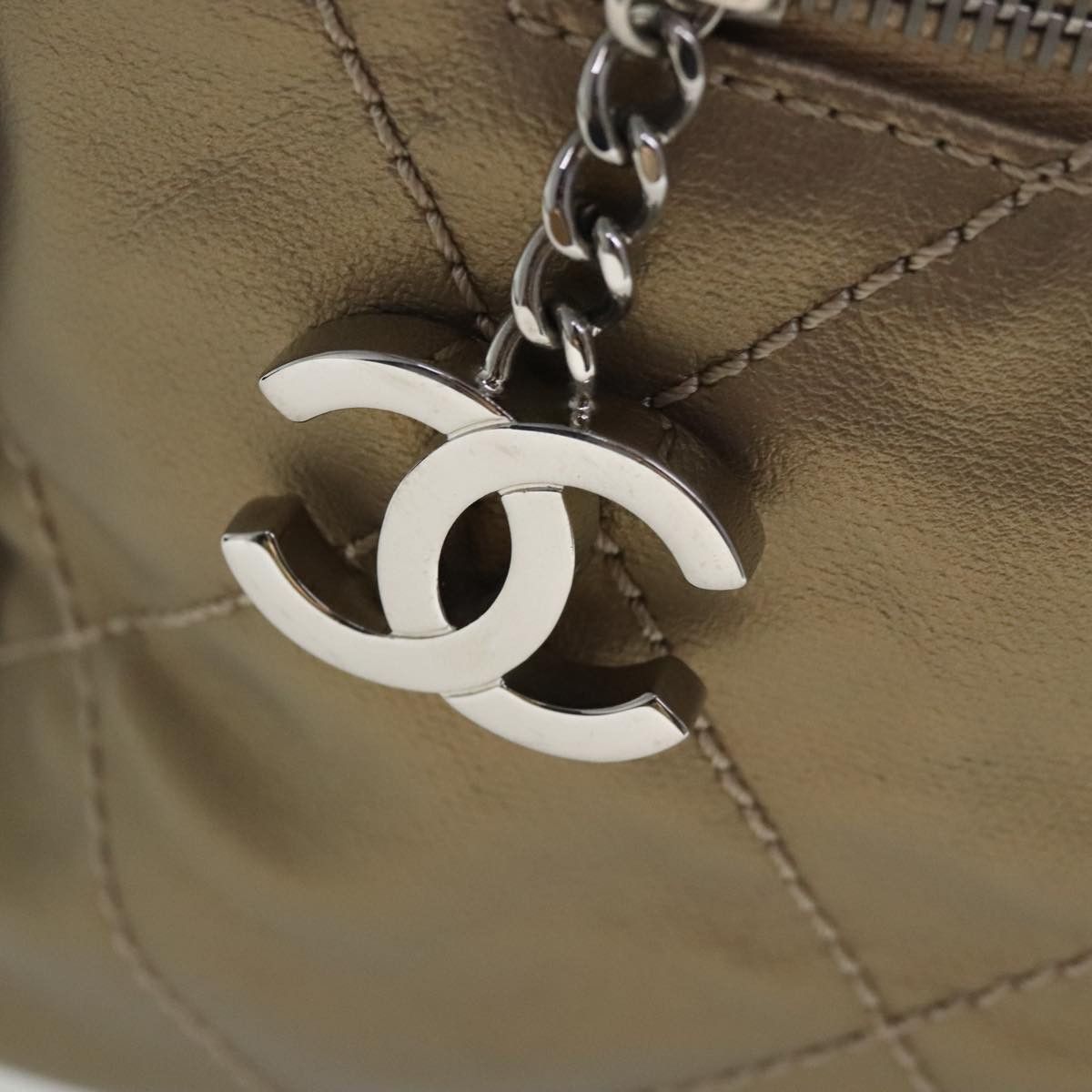 Chanel Paris Biarritz Gold Canvas Shoulder Bag (Pre-Owned) Size ONE SIZE - 7 Thumbnail