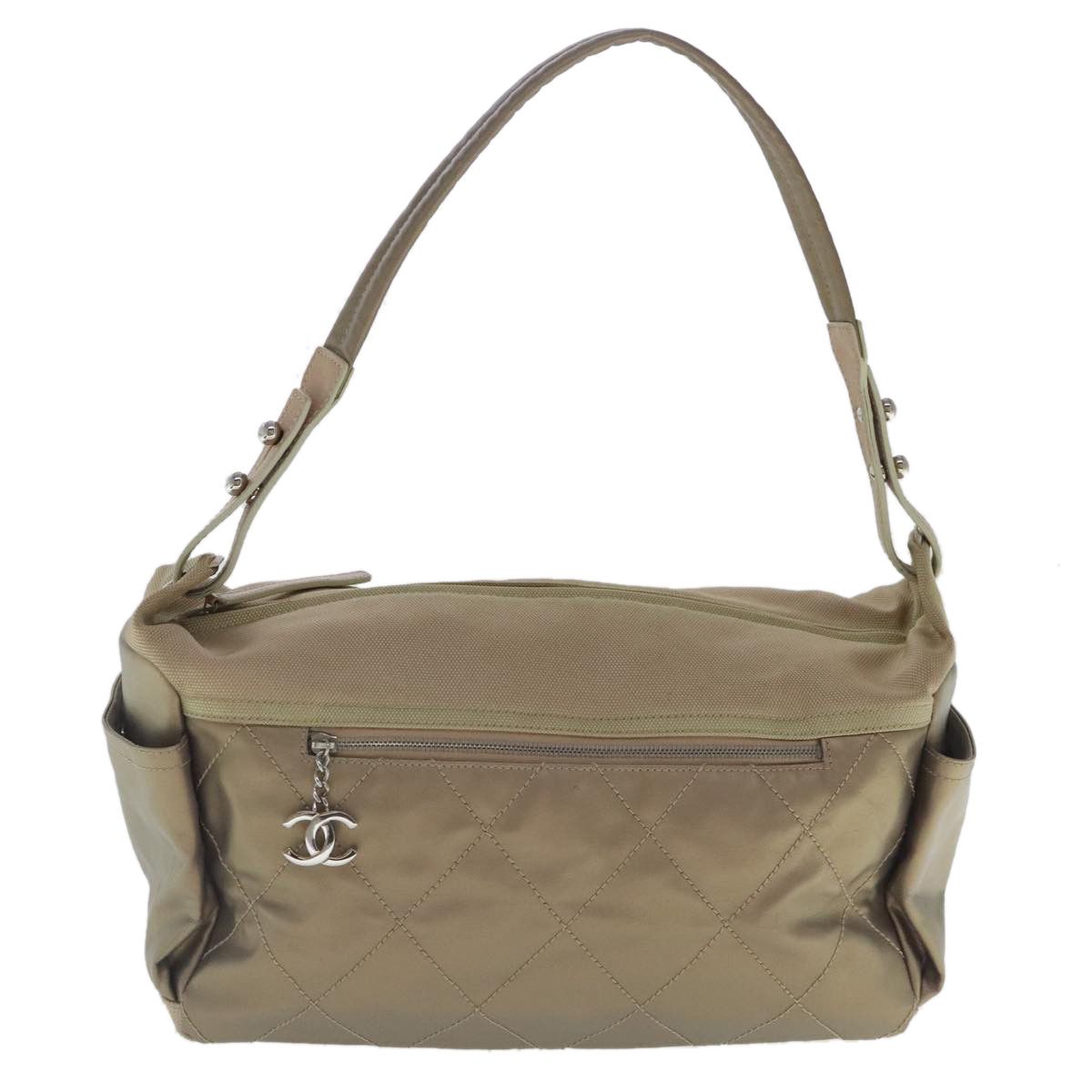 Chanel Paris Biarritz Gold Canvas Shoulder Bag (Pre-Owned) Size ONE SIZE - 13 Thumbnail