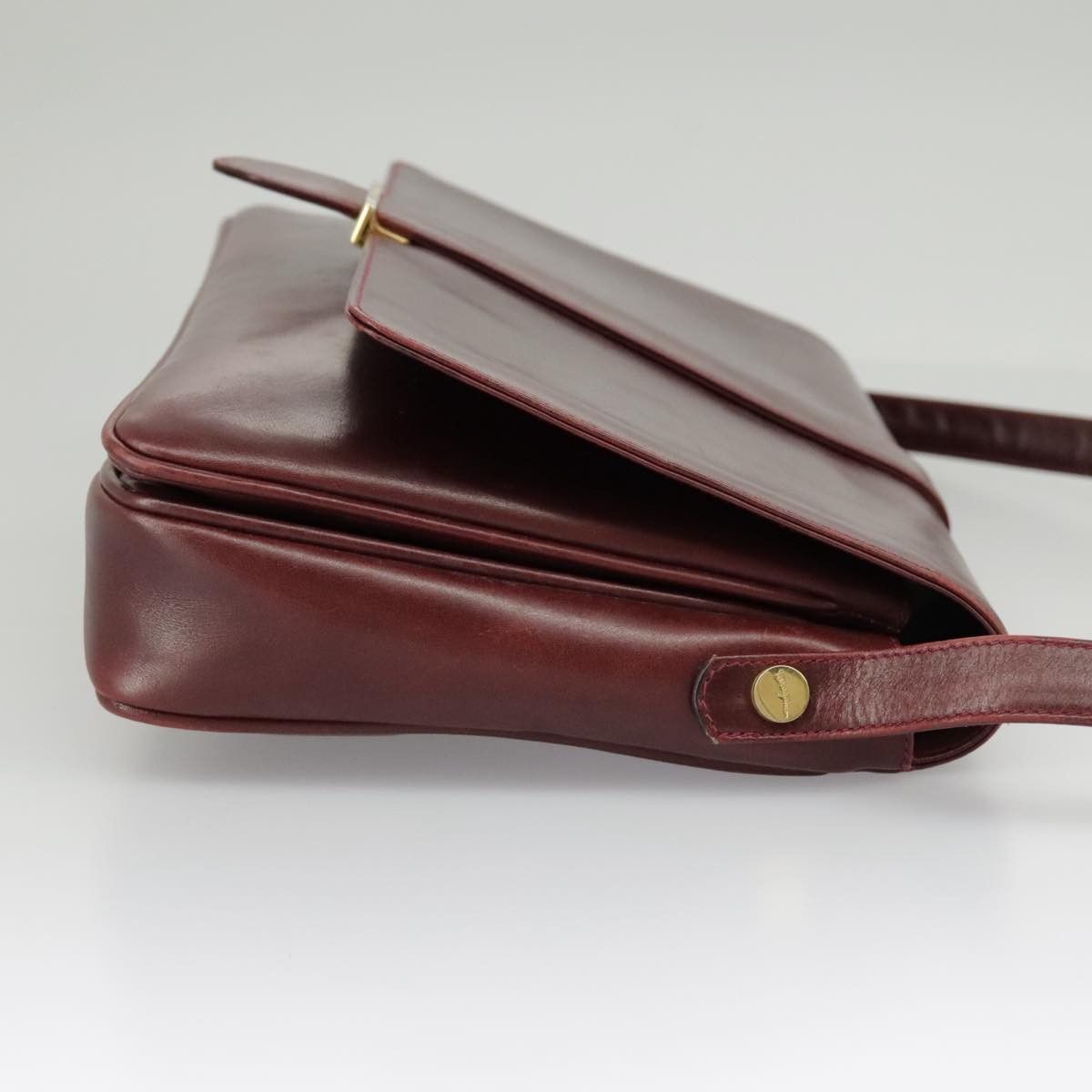 Salvatore Ferragamo Burgundy Leather Shoulder Bag (Pre-Owned) Size ONE SIZE - 4 Thumbnail