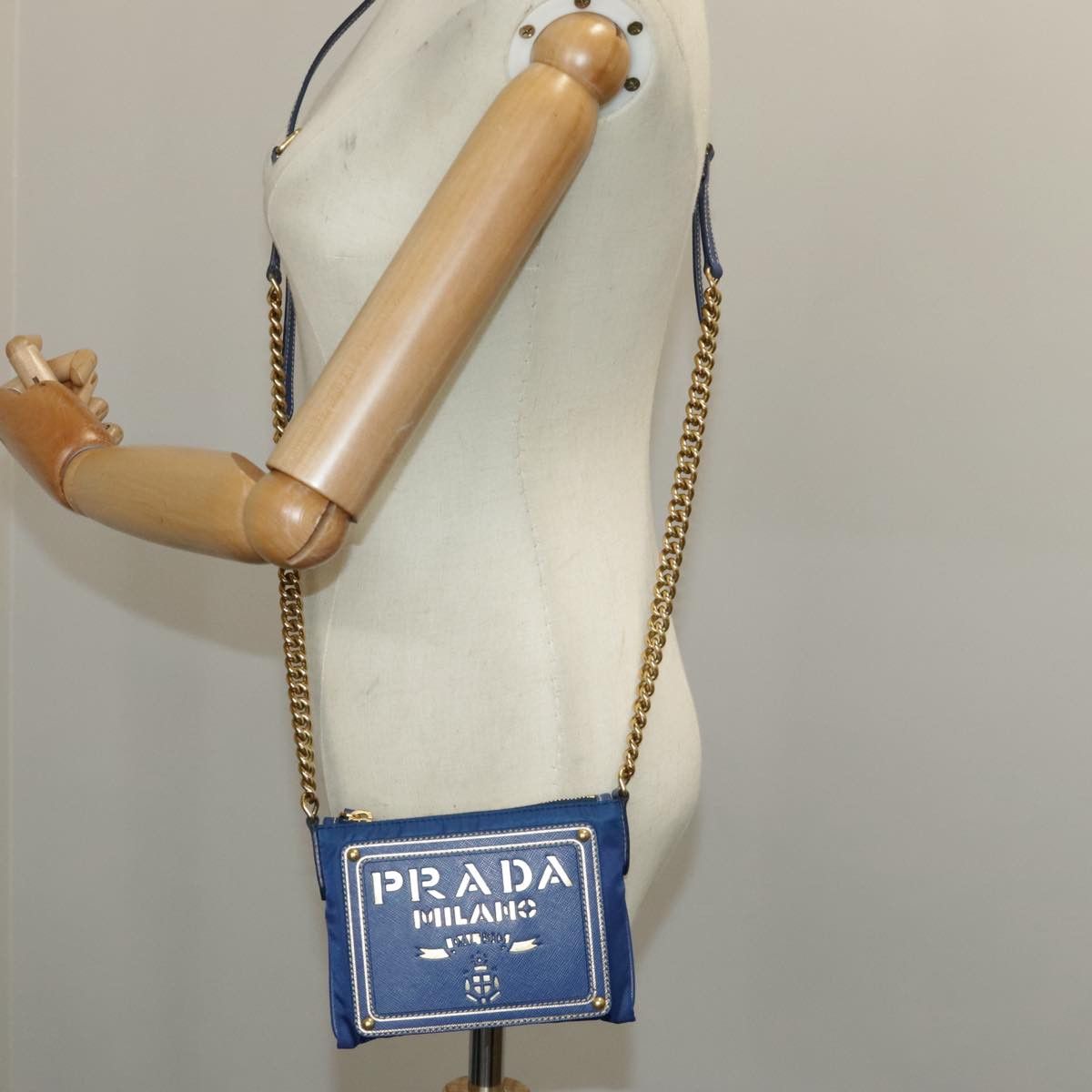 Prada Blue Synthetic Clutch Bag (Pre-Owned) Size ONE SIZE - 17 Thumbnail