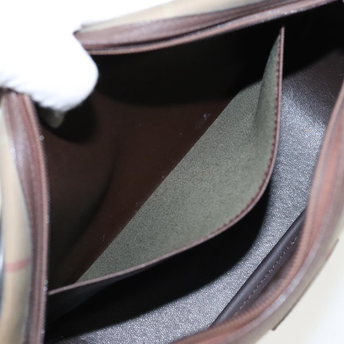 Burberry Check Link Brown Canvas Shoulder Bag (Pre-Owned) Size ONE SIZE - 19 Thumbnail