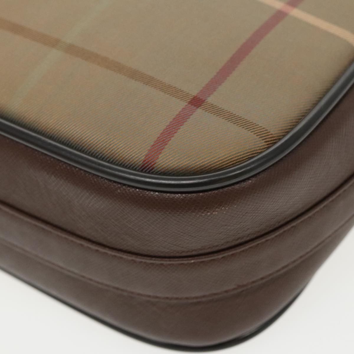 Burberry Check Link Brown Canvas Shoulder Bag (Pre-Owned) Size ONE SIZE - 12 Thumbnail