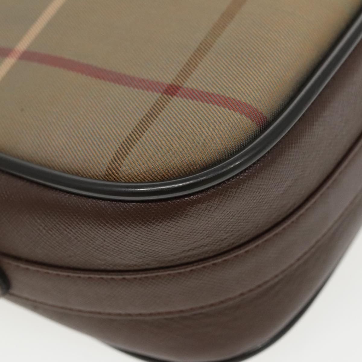 Burberry Check Link Brown Canvas Shoulder Bag (Pre-Owned) Size ONE SIZE - 13 Thumbnail