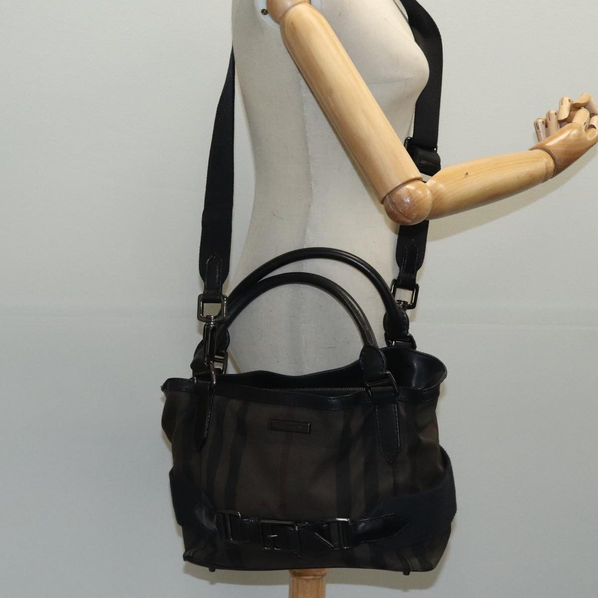 Burberry Nova Check Brown Canvas Handbag (Pre-Owned) Size ONE SIZE - 17 Thumbnail
