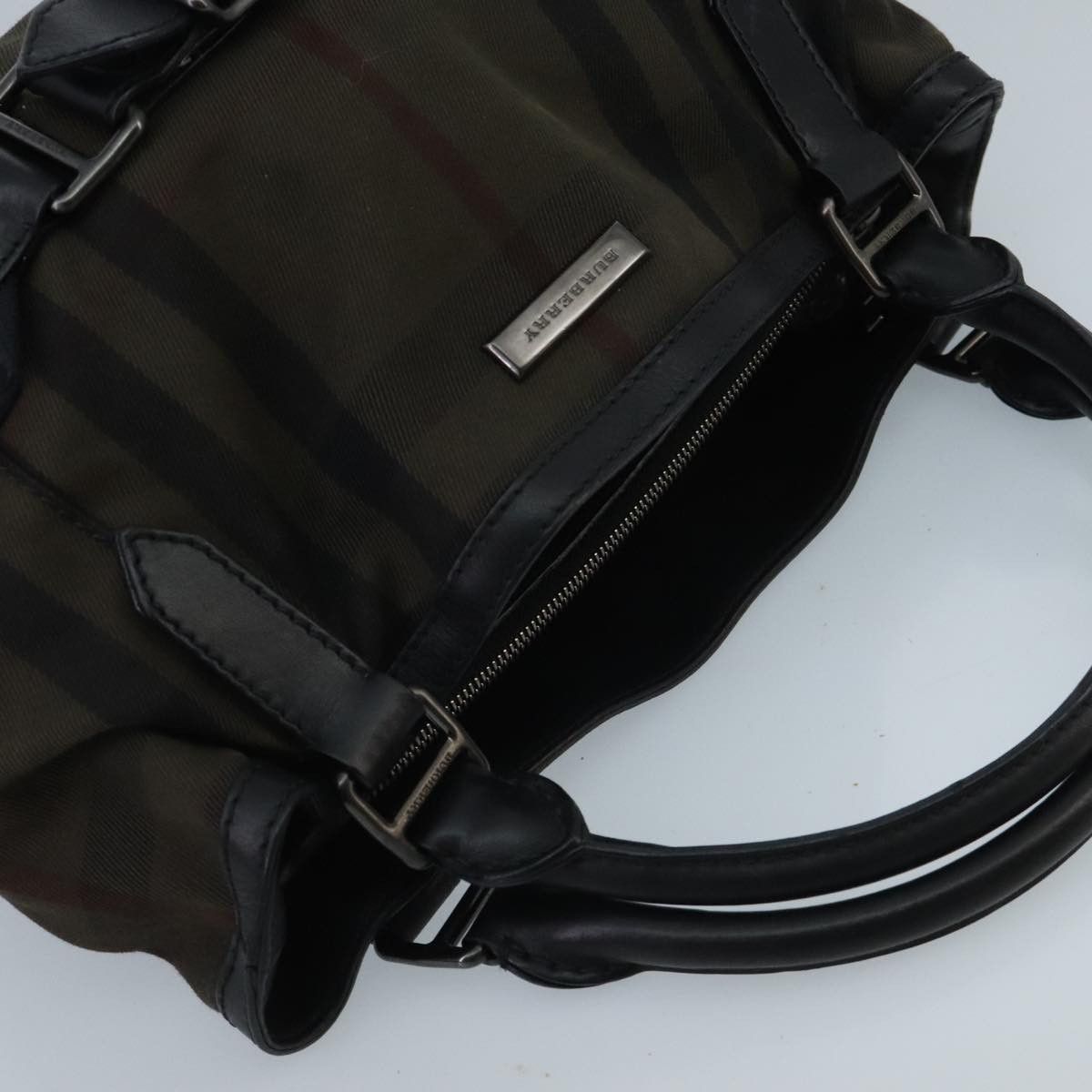 Burberry Nova Check Brown Canvas Handbag (Pre-Owned) Size ONE SIZE - 10 Thumbnail