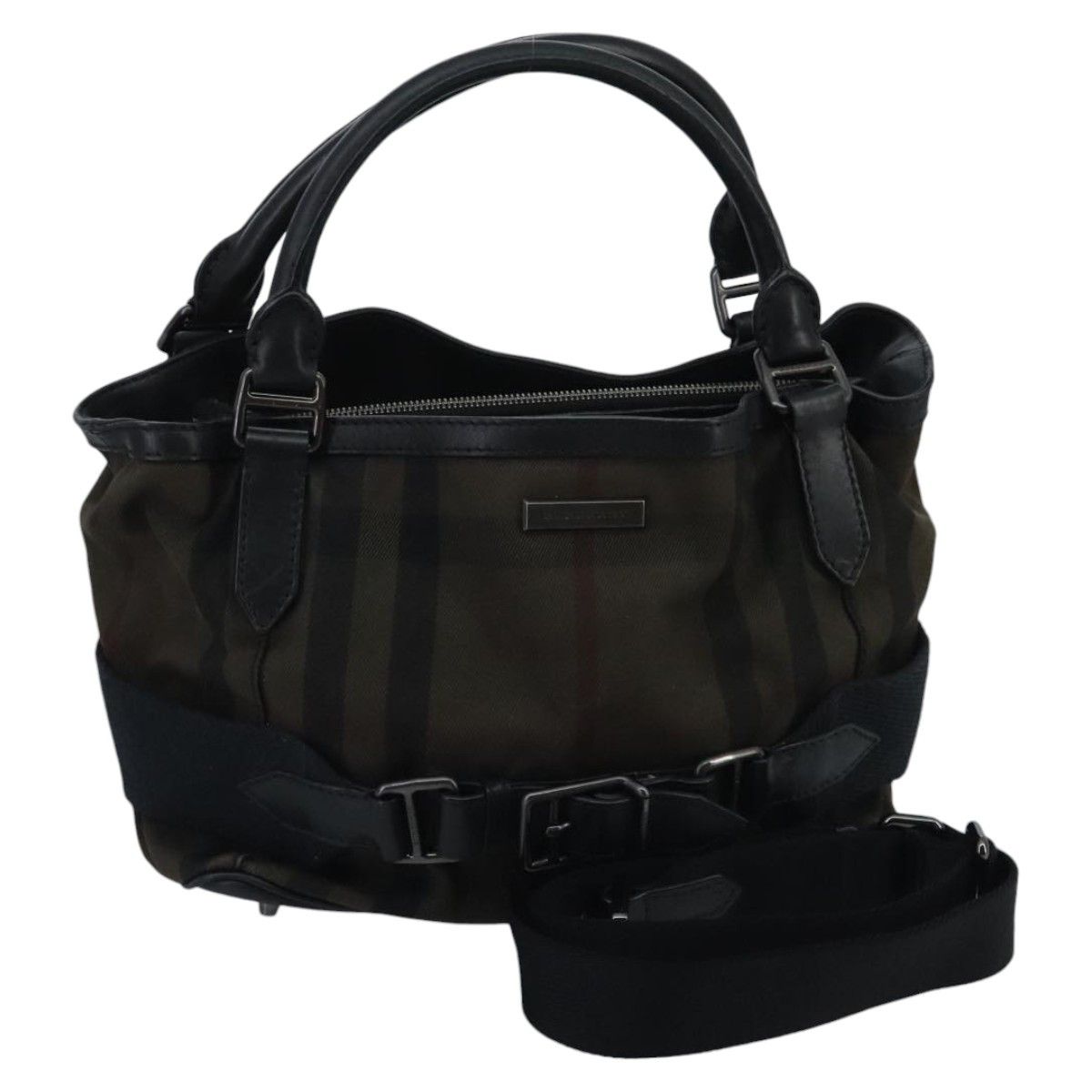 Burberry Nova Check Brown Canvas Handbag (Pre-Owned) Size ONE SIZE - 18 Thumbnail